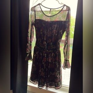 Worn just a few times! Black floral summer dress. Xhilaration brand, size small